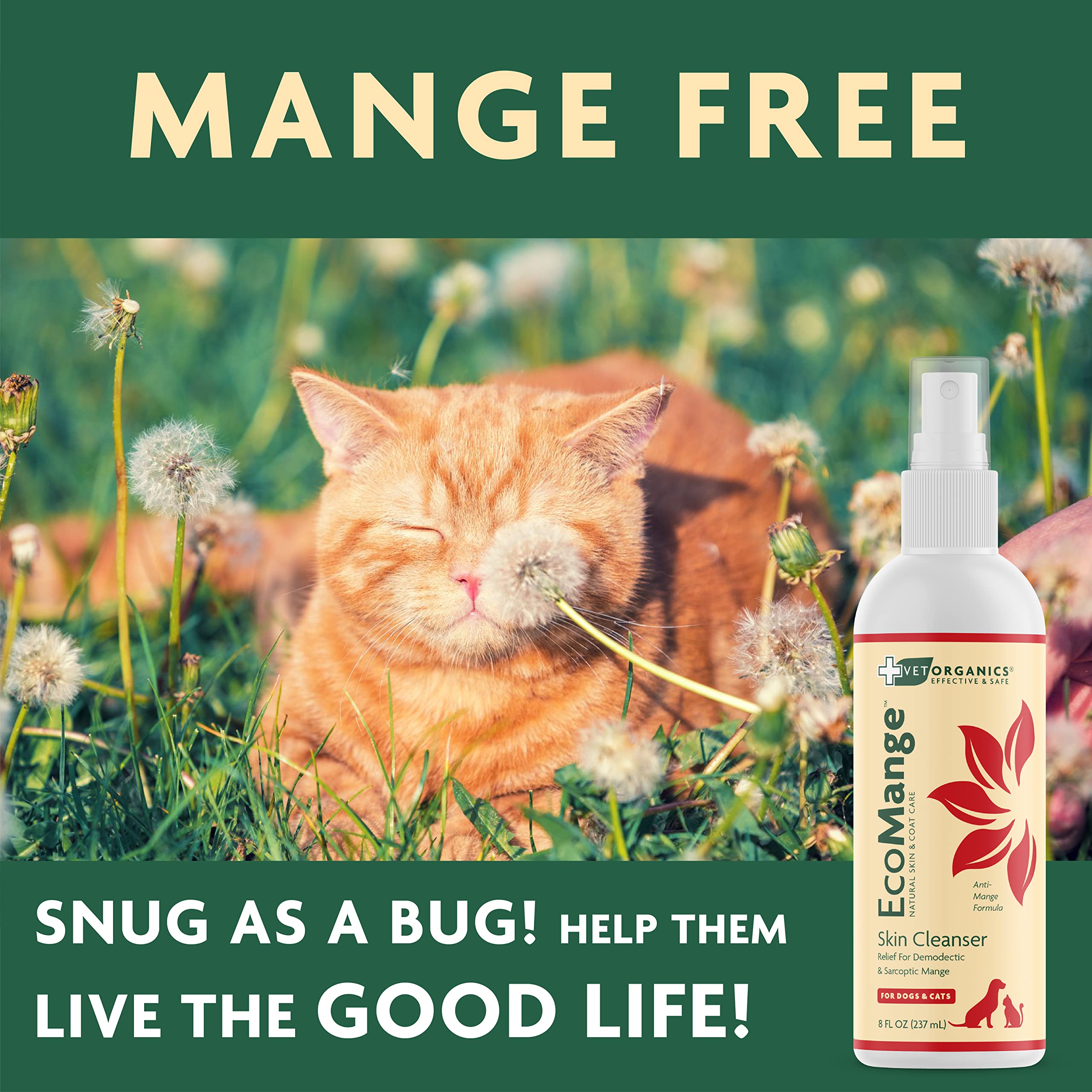 Vet Organics EcoMange long-lasting relief is suggested by steady spray action.