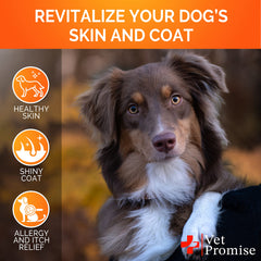 Vet Promise dog itch relief hot spots shows calming potential on skin.