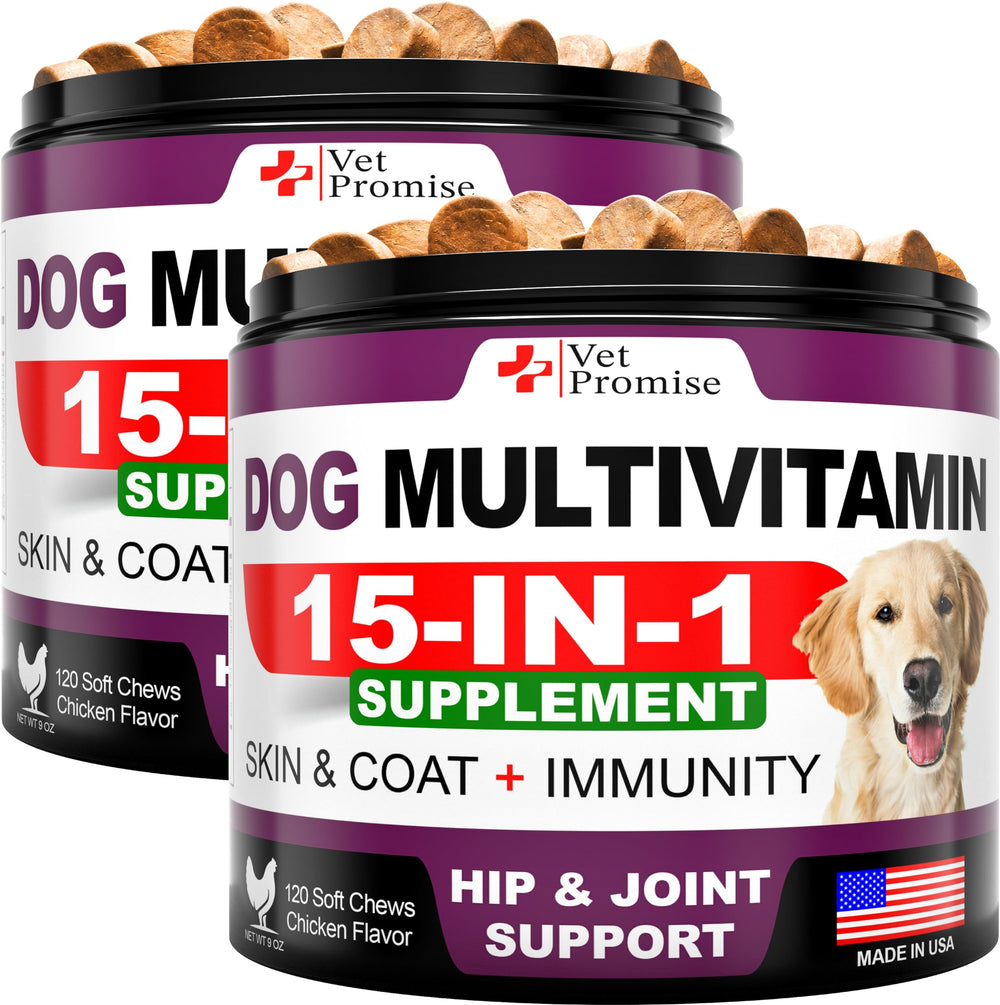 Vet Promise dog multivitamin bottle front supports overall wellness