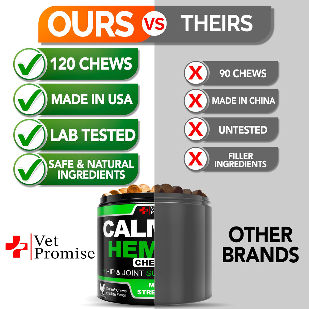 Vet Promise dog calming chews proudly made in the USA.