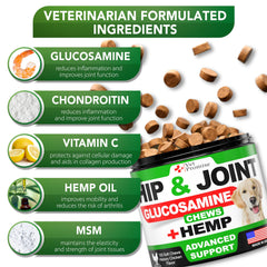 Vet Promise hemp oil MSM chondroitin ingredients image highlights premium natural formulation