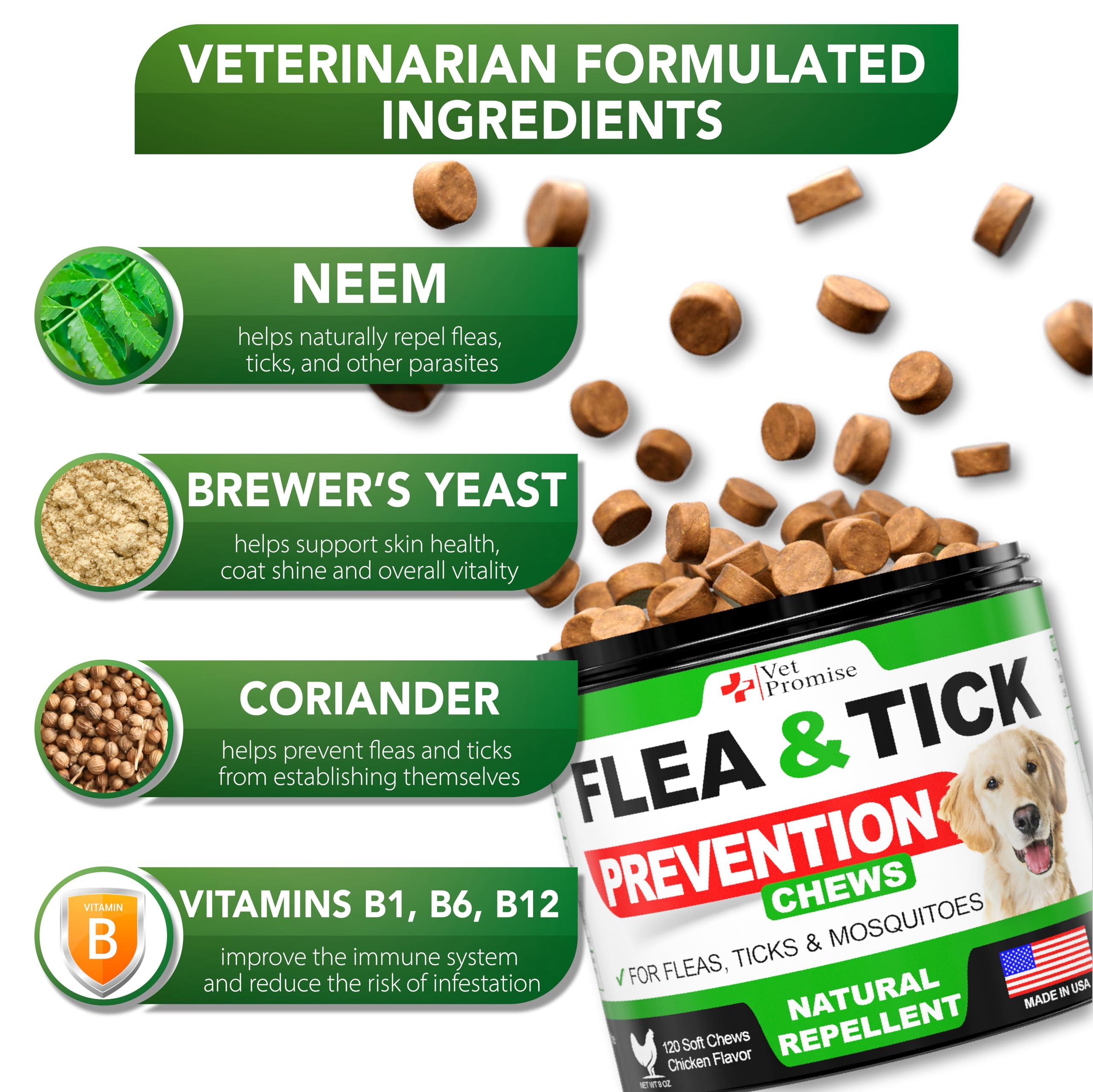 Vet Promise packaging front label confirms USA-made vet-formulated quality