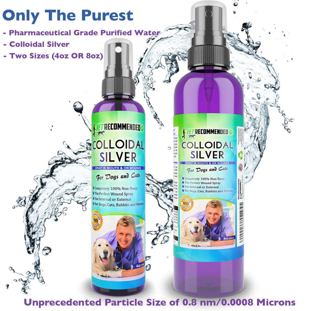 Vet Recommended colloidal silver hot spot spray for dogs.
