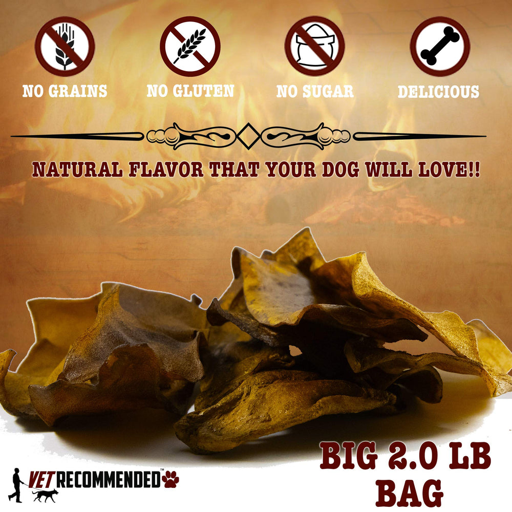 Vet Recommended Premium Beef Rawhide Chips closeup texture highlights durable chew for aggressive chewers.