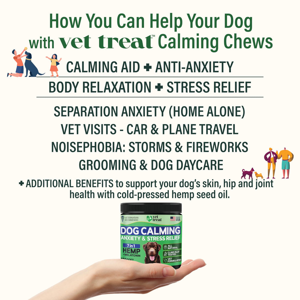 Vet Treat melatonin dog chew close-up demonstrates calming sleep support
