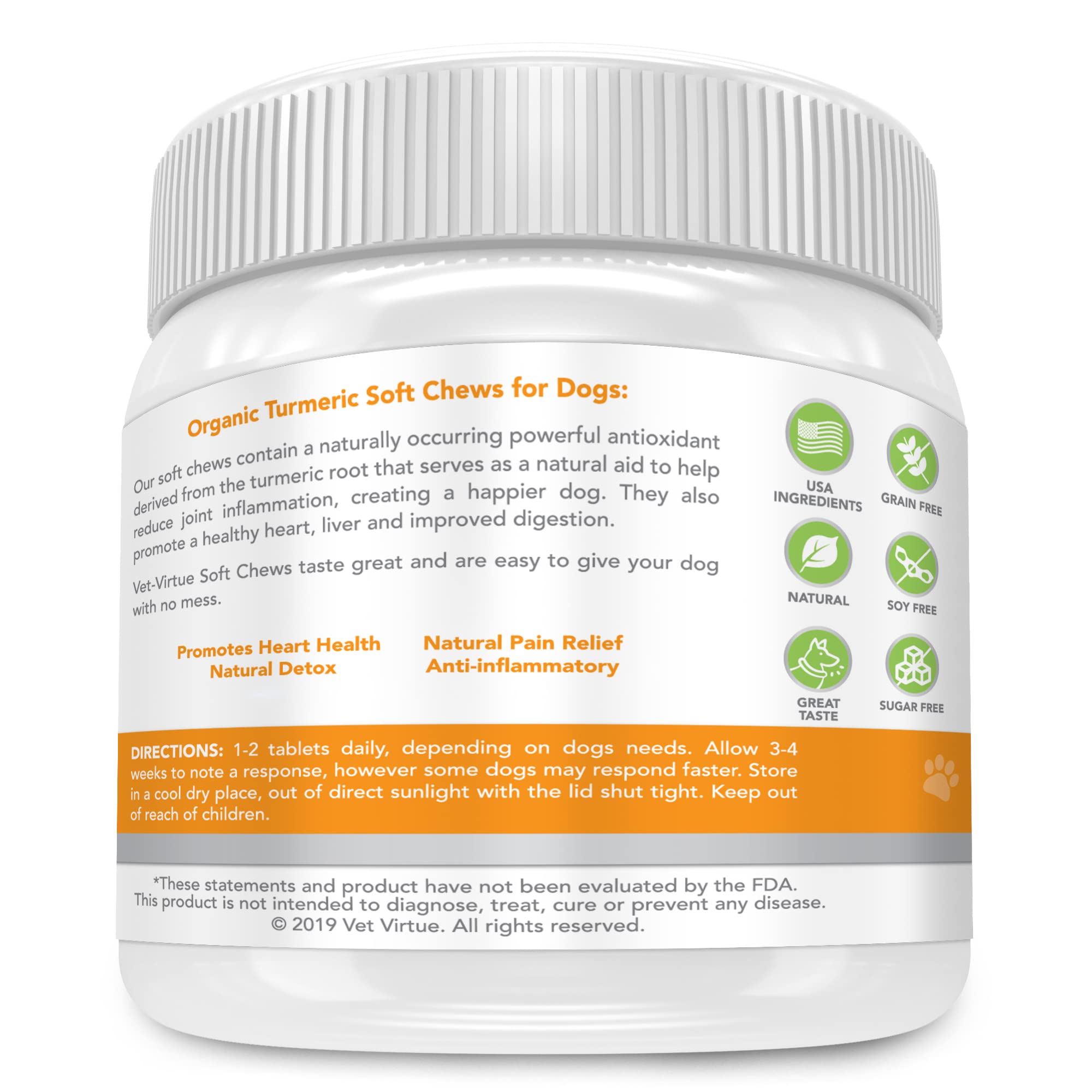 VET-VIRTUE Bioprene dog supplement highlights enhanced absorption and palatability.