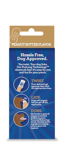 Vetality Twist and Lick dental gel dog-application demonstrates brush-free application.