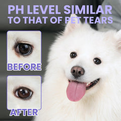 Vetanimus eye drops application dropper in action to remove debris and soothe.