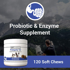 Vet Classics Protegrity EZ soft chews label indicating vet-formulated gut health.