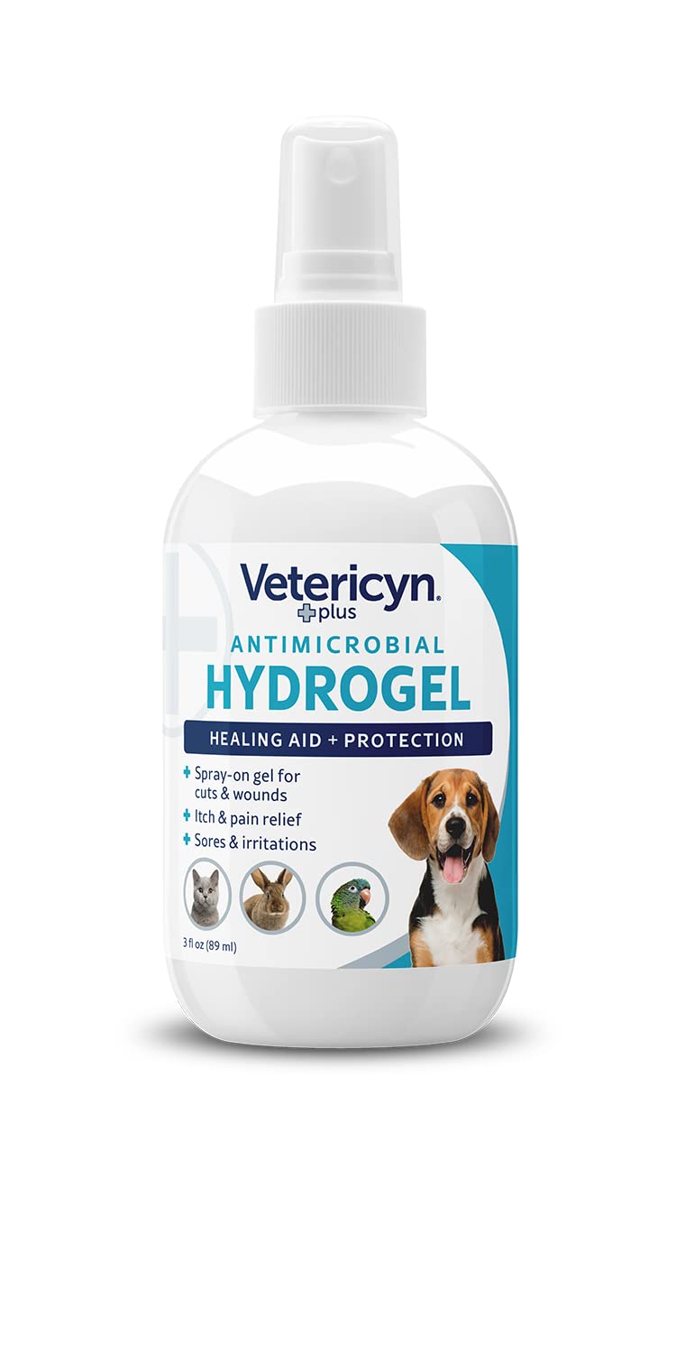 Vetericyn Plus anti-itch relief for pets via sprayable gel application.