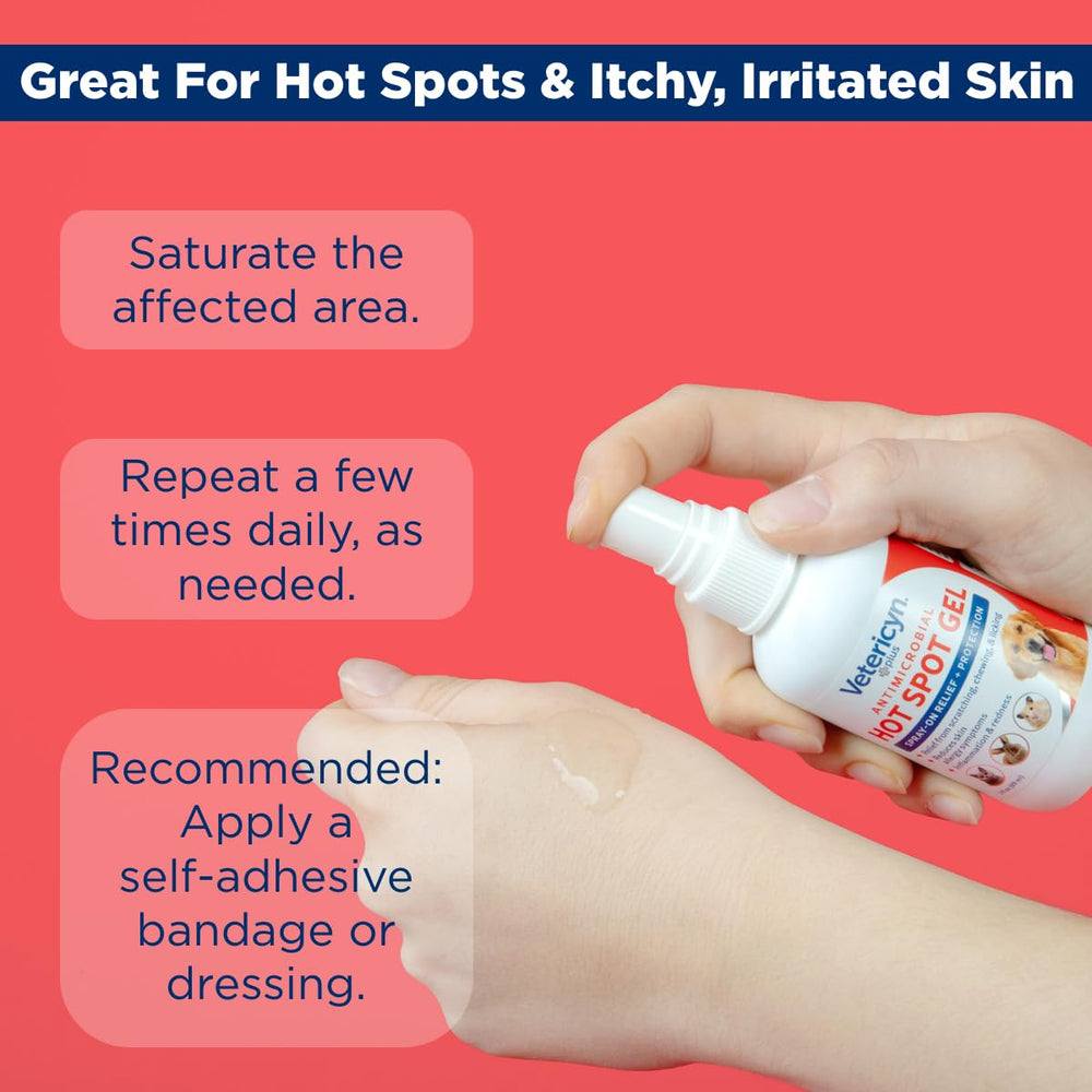Dog skin with Vetericyn Plus gel applied for irritation management.