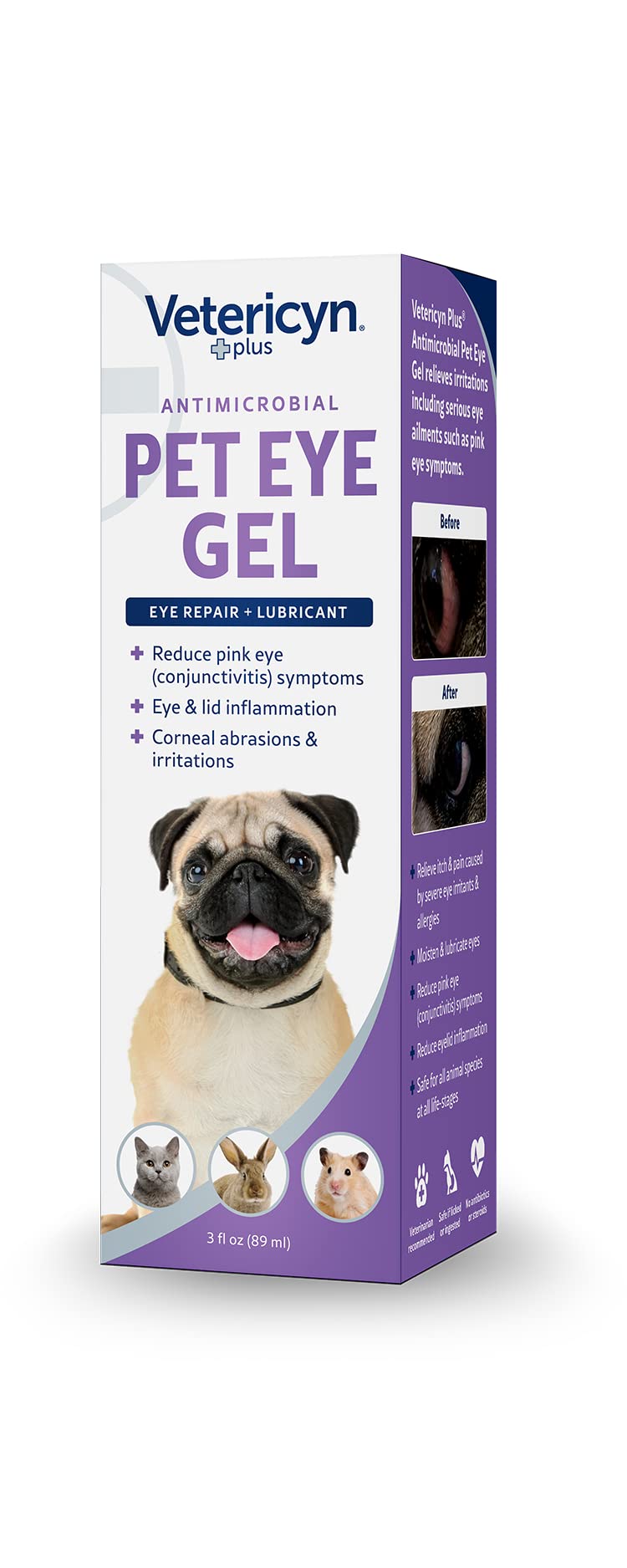 Vetericyn Plus Eye Gel around cat eye lid indicating soothing care
