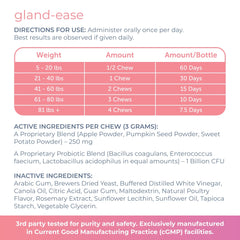 Veterinarian Recommended Solutions gland-Ease small dog chews packaging showcases quality