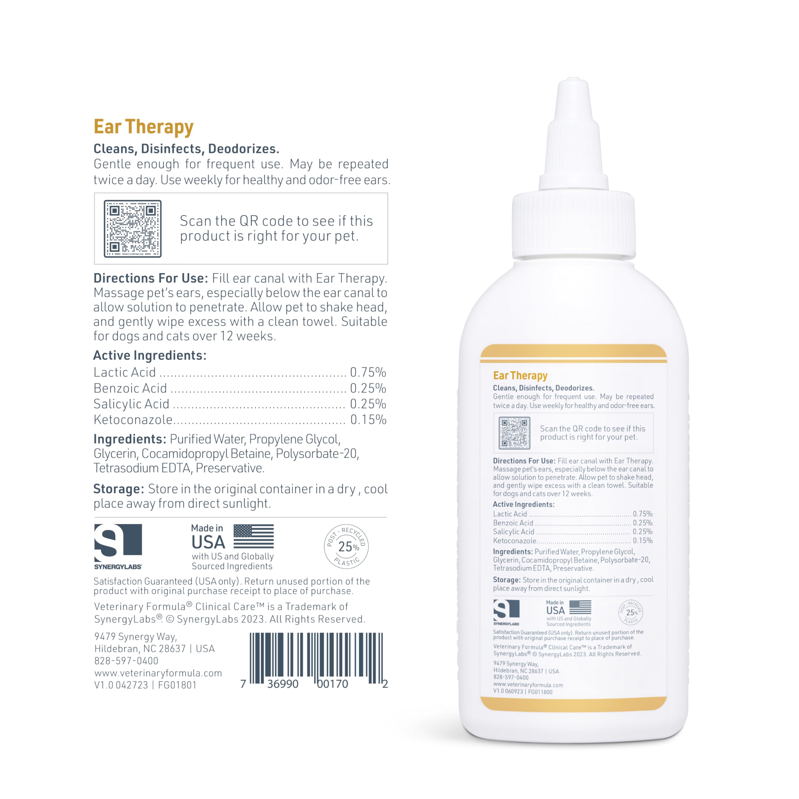 Storage of Veterinary Formula Ear Therapy in a cool, dry place.