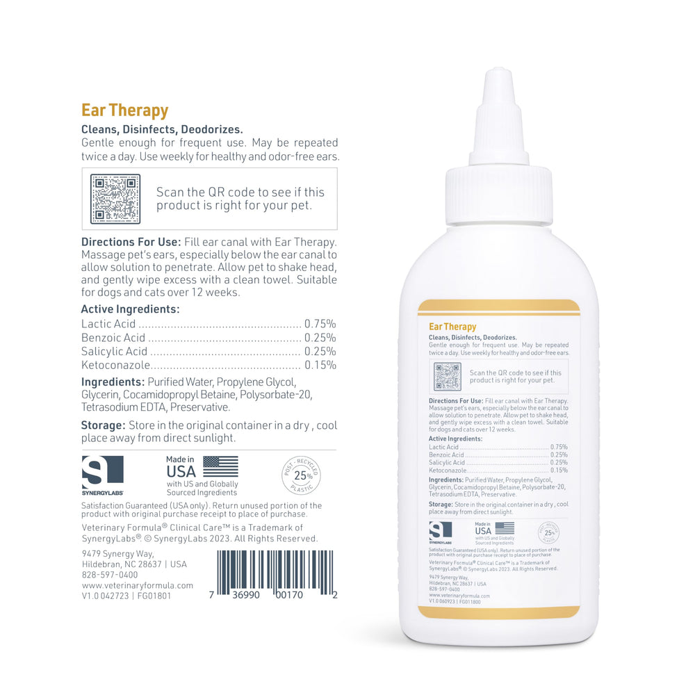 Storage of Veterinary Formula Ear Therapy in a cool, dry place.