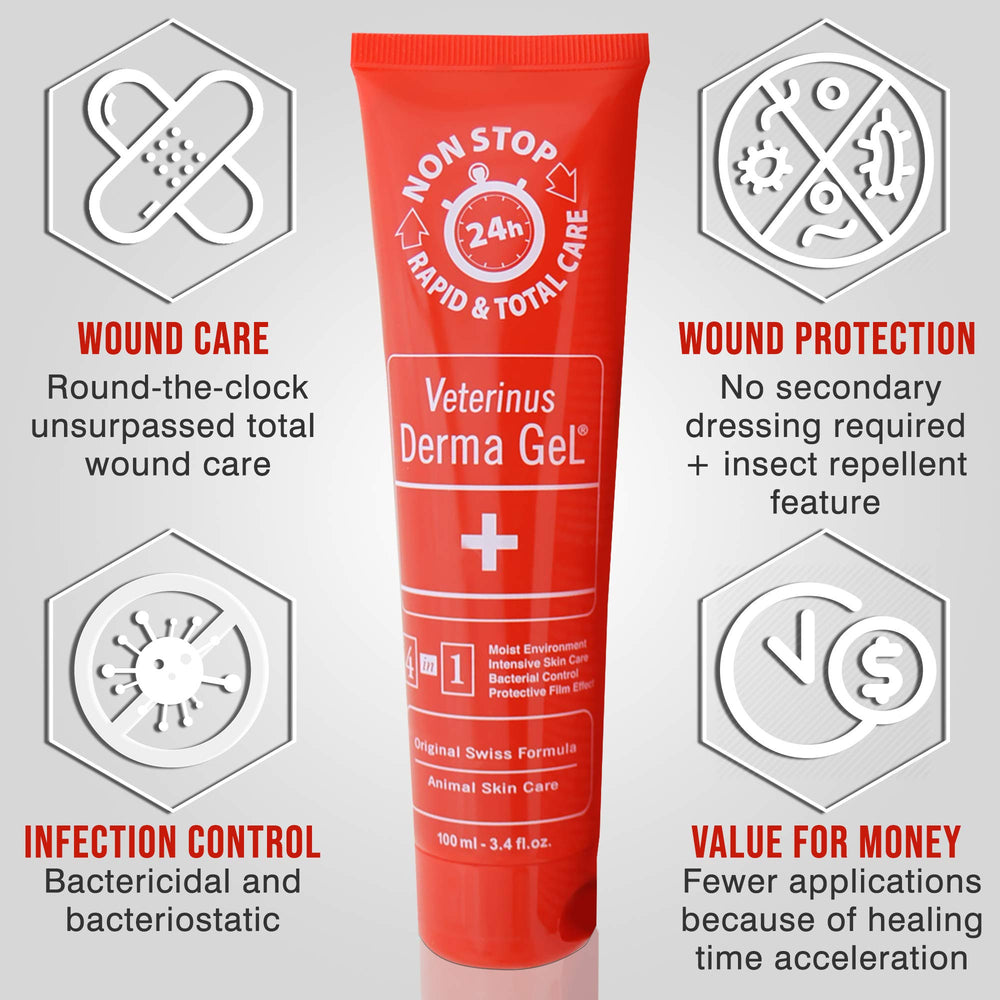 Veterinus Derma Gel application on wound shows thick soothing layer