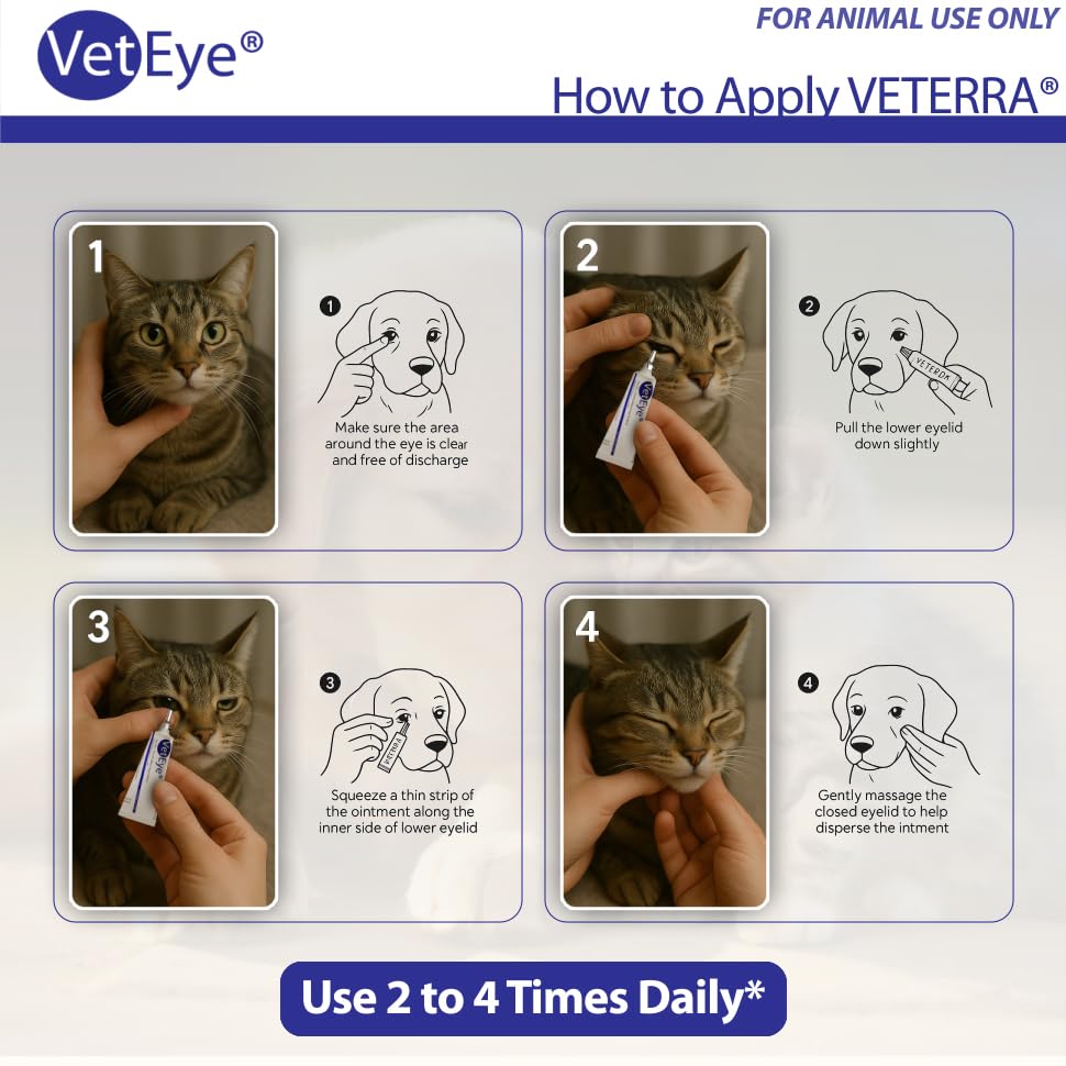 VetEye eye ointment for cats helps soothe eye irritation and maintain appearance.