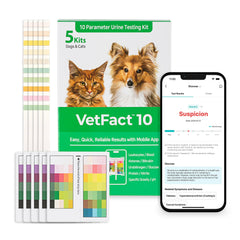 VetFact app urine test results dashboard for quick health insights.