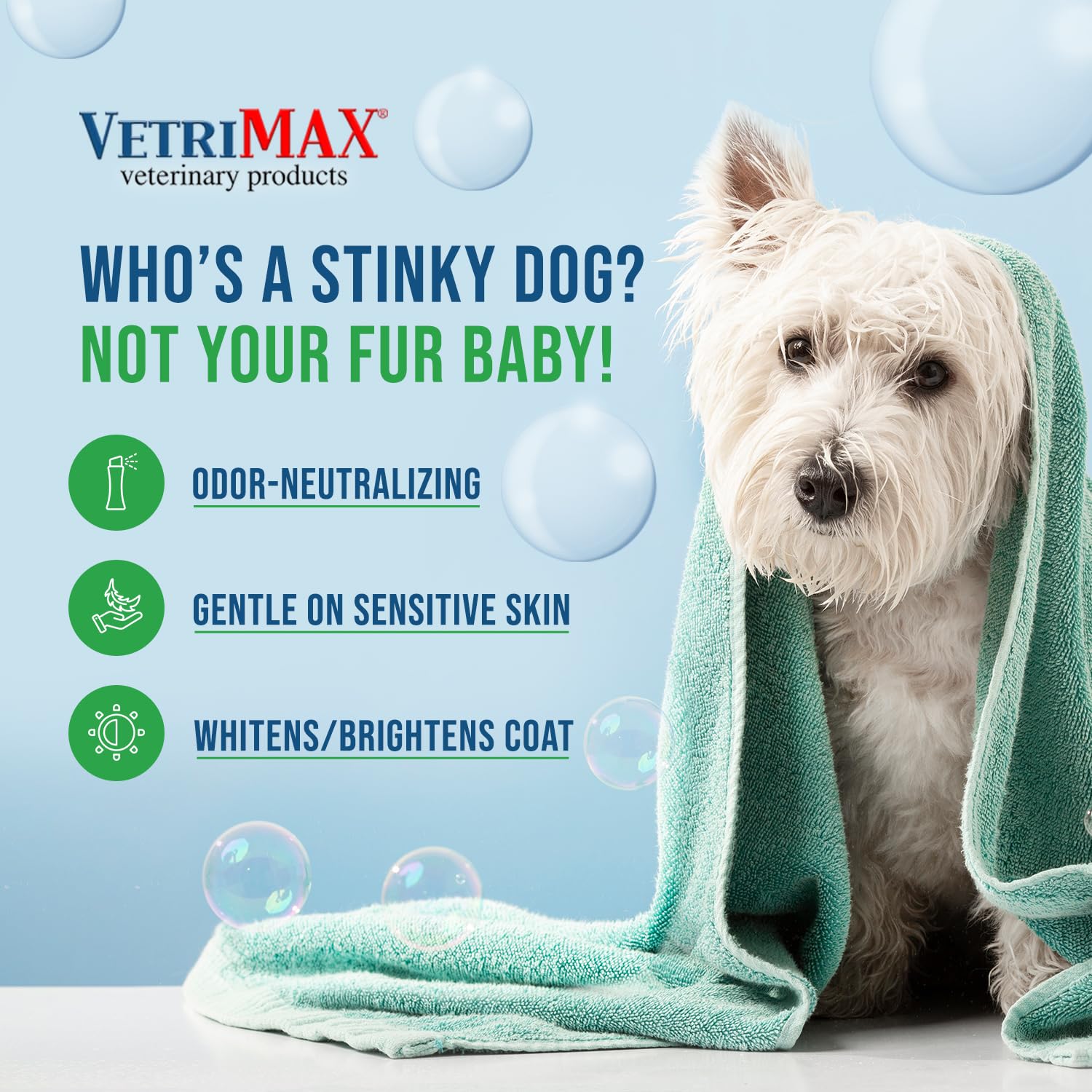 VetriMAX Command shampoo salicylic-acid ingredient supports medicated care for itchy skin.