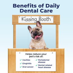 Vetnique Dentabliss wipe brushing beads detail shows plaque removal and tartar prevention