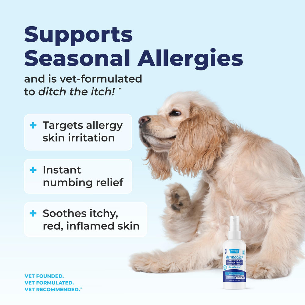 Owner applying Vetnique Dermabliss after outdoor walk to reduce itching.