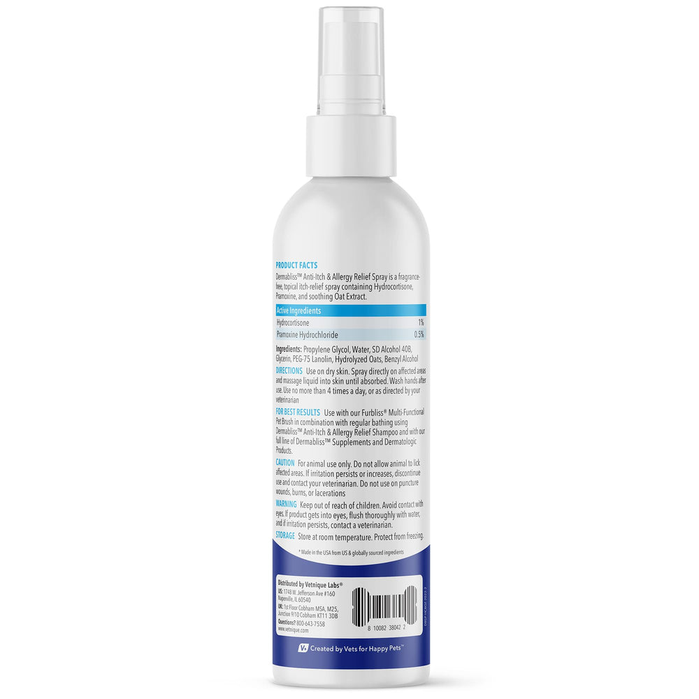 Dermabliss fragrance-free label highlight fragrance free formula for sensitive pets