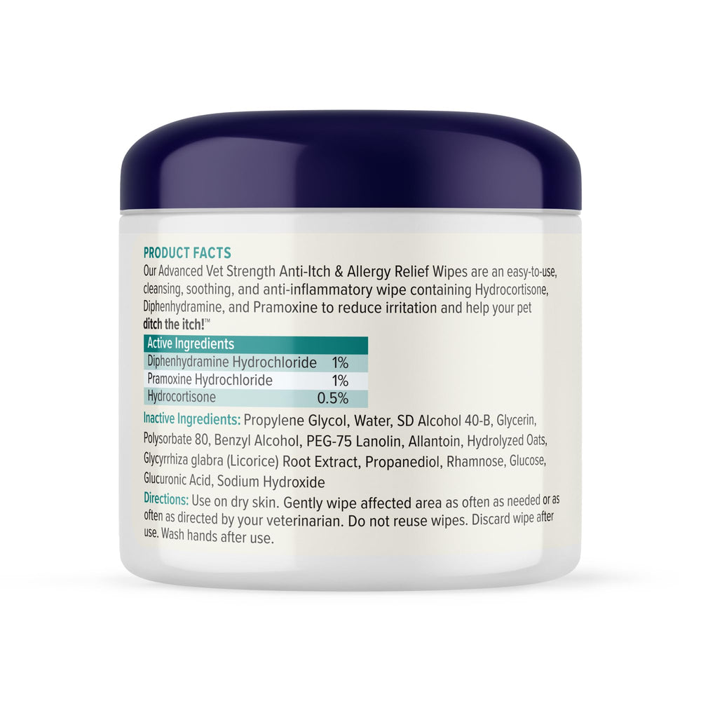 Vetnique Dermabliss wipes used on a dog after outdoor activity