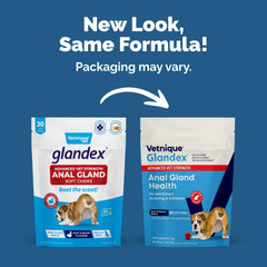 Vetnique Glandex advanced strength duck bacon chews aid digestive comfort in dogs