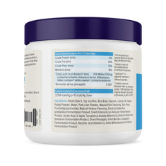 Vetnique Glandex daily probiotics for dogs package front emphasizes bacon flavored gut support.