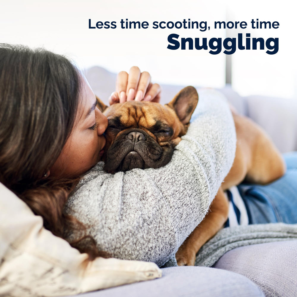 Vetnique Glandex fiber pairing visual suggesting comprehensive anal gland health support.