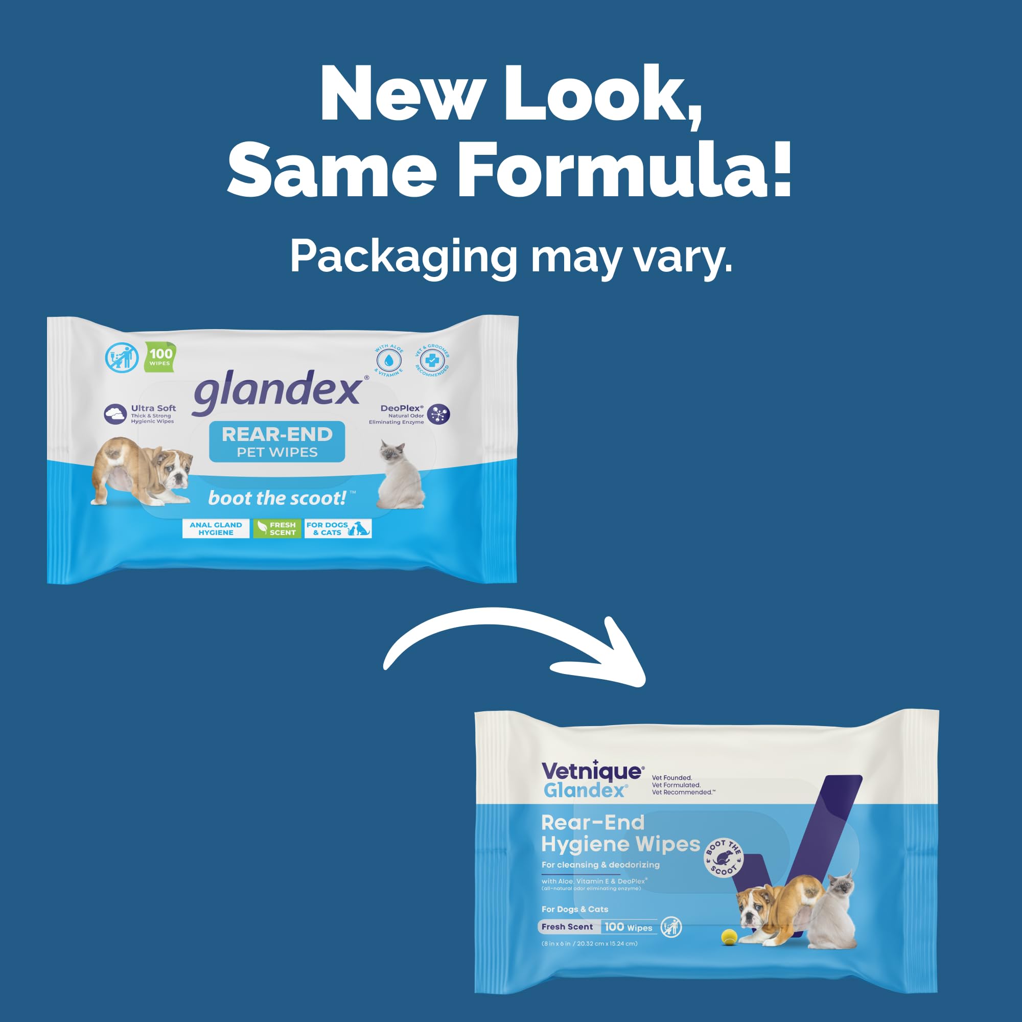 Vetnique Glandex: toallitas para perros y gatos con desodorizacion suave.