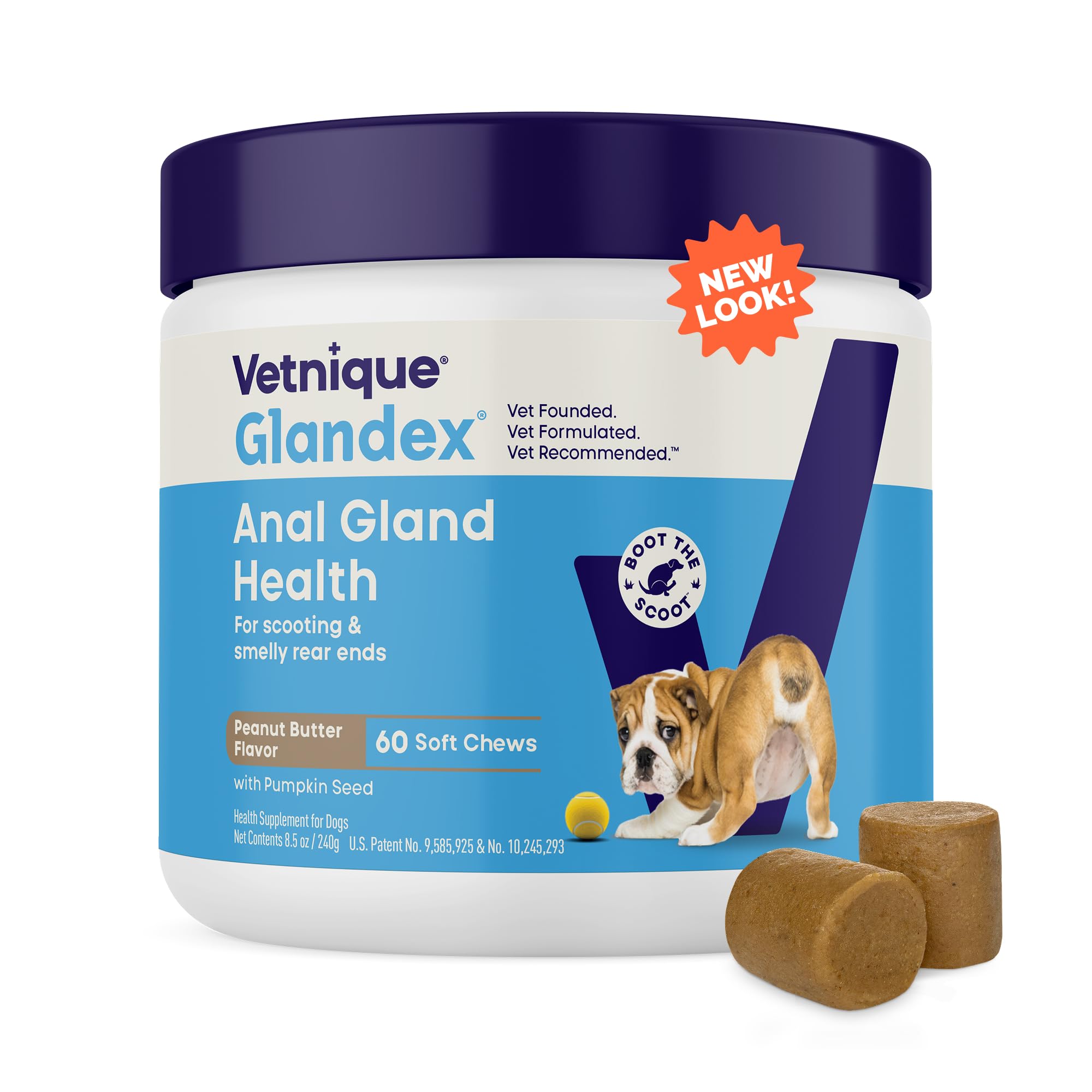 Vetnique Glandex pumpkin soft chews for dogs support anal gland health