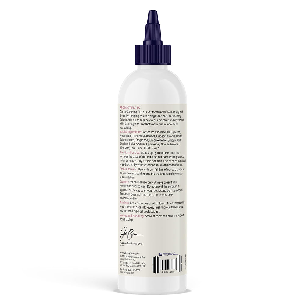 Vetnique Oticbliss dog ear before after comparison suggests cleaner ears and reduced odor