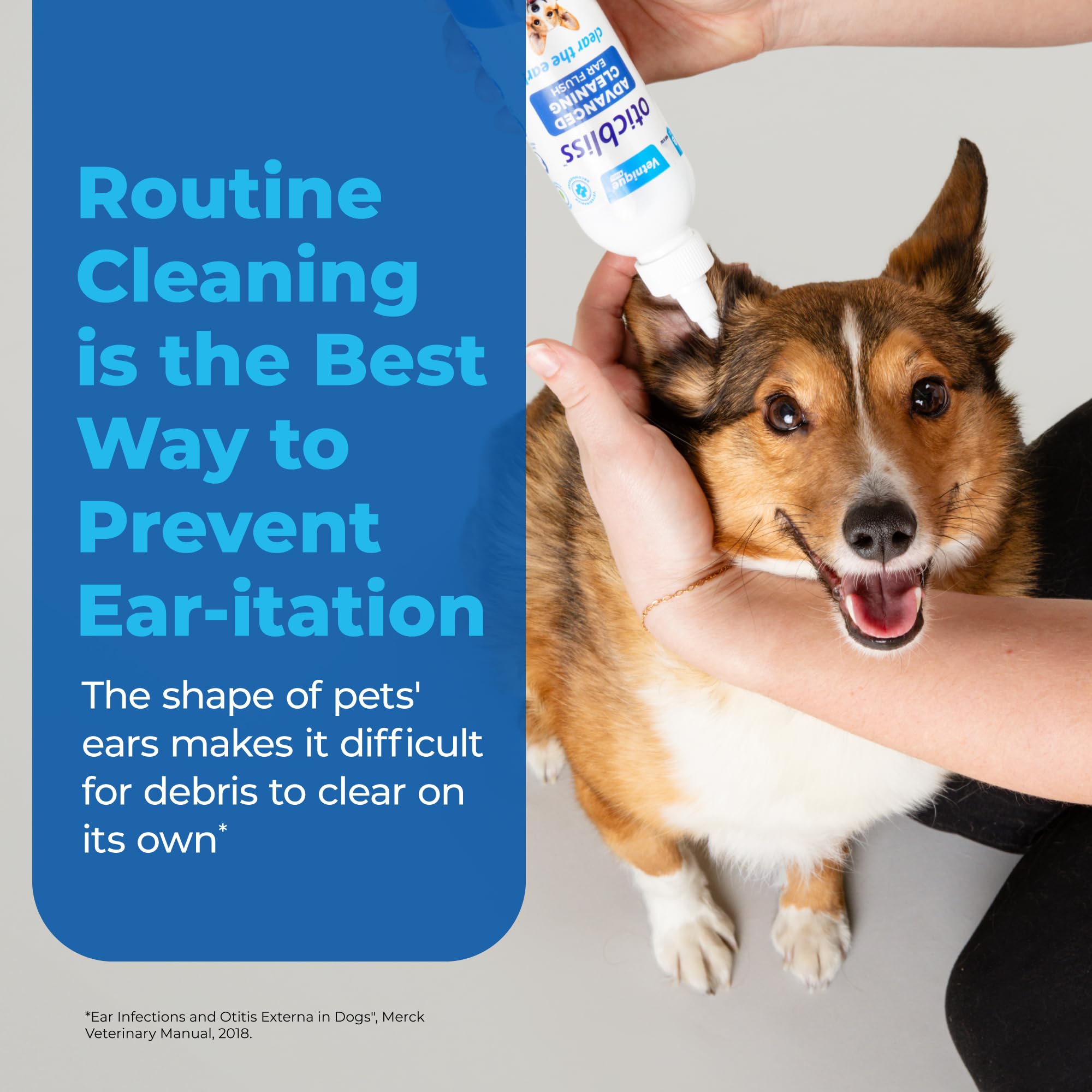 Vetnique Oticbliss odor-control formula label highlights odor reduction capability