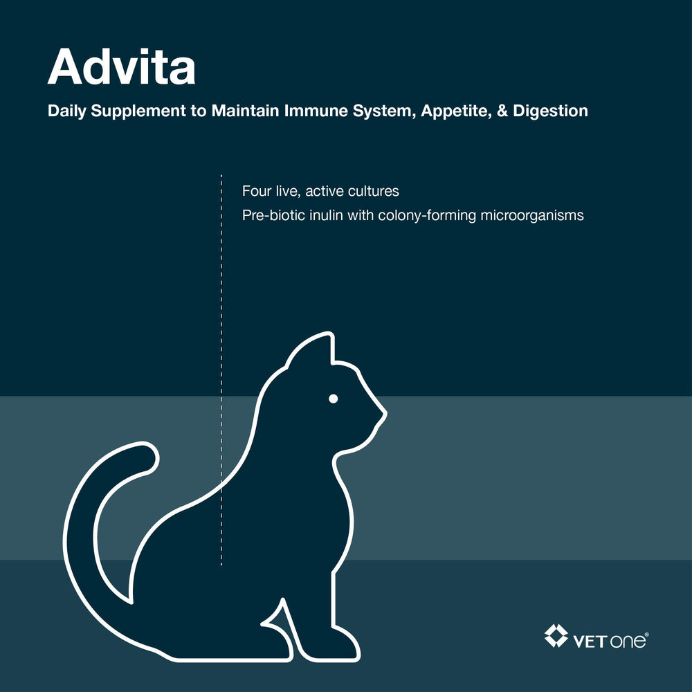 Vet One Advita powder packets close-up highlights microencapsulated delivery