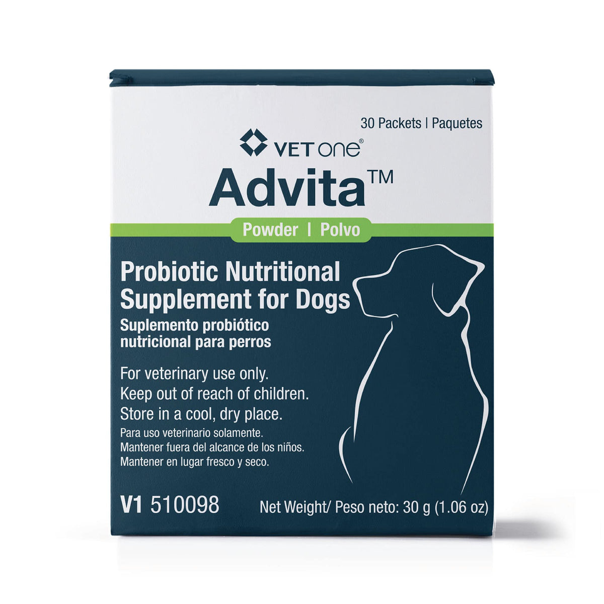 VetOne Advita probiotic packets front view show individual servings for daily gut support