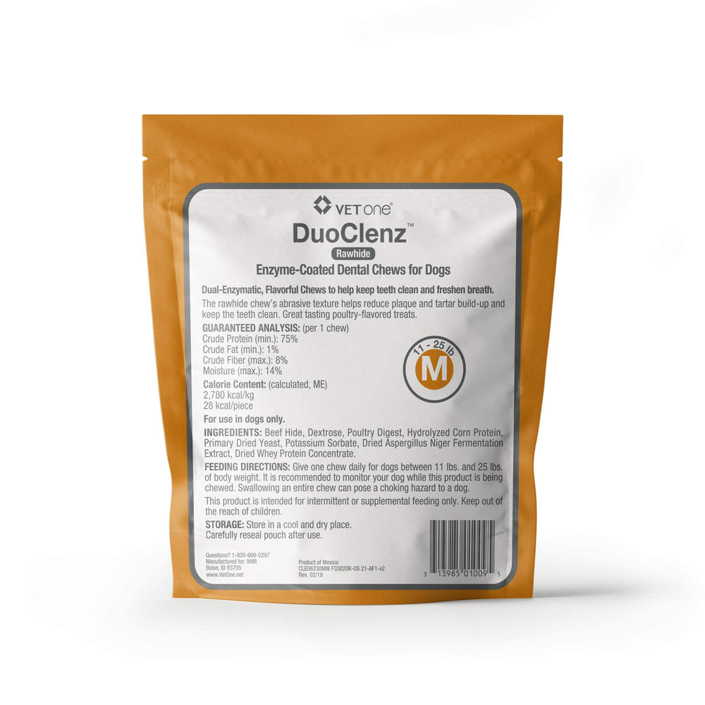 Vet One DuoClenz: disponible en tallas para perros medianos, variedad de opciones.