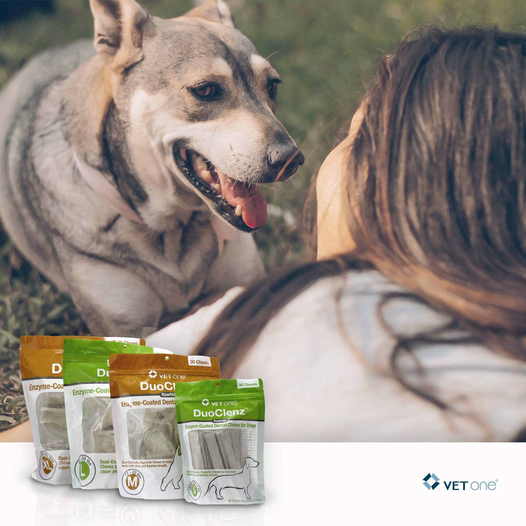 Vet One DuoClenz: uso diario para perros medianos, paquete con 30 unidades.