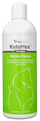 VetOne KetoHex shampoo bottle front highlights antifungal and antibacterial care for pets.