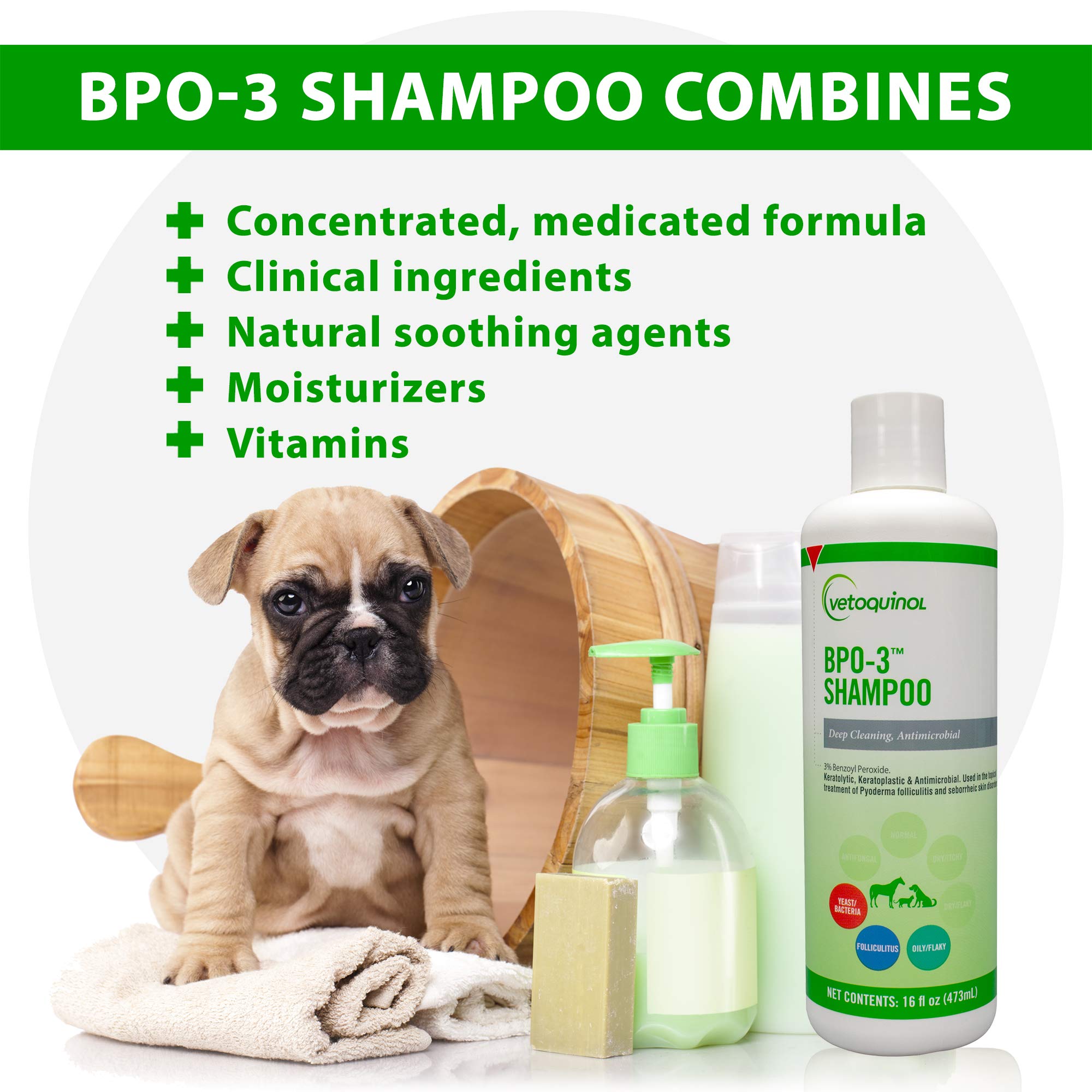 Vetoquinol BPO-3 Shampoo open follicles shows follicle-opening action for clearer pores
