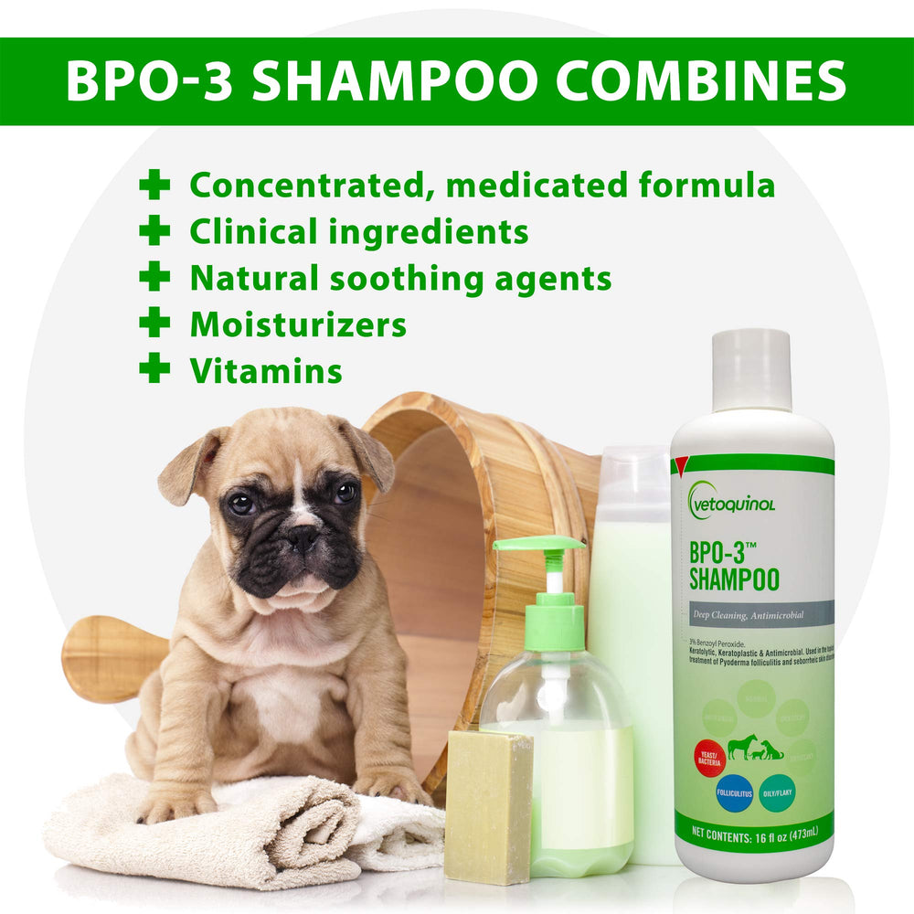 Vetoquinol BPO-3 Shampoo open follicles shows follicle-opening action for clearer pores