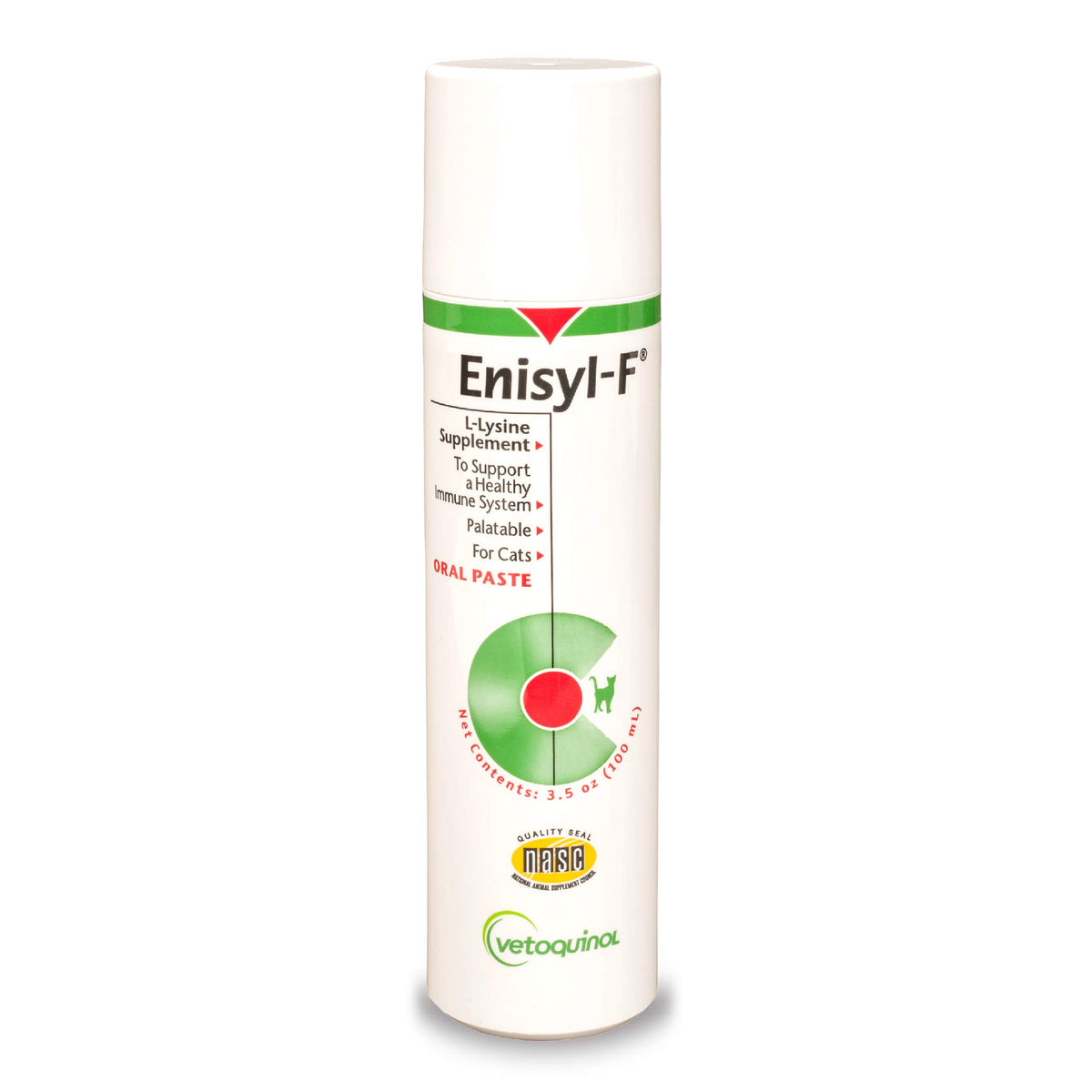 Vetoquinol Enisyl-F tuna paste pump, palatable immune support for cats.