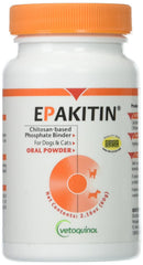 Vetoquinol Epakitin ingredients chitosan graphic showcases natural phosphate binding components.