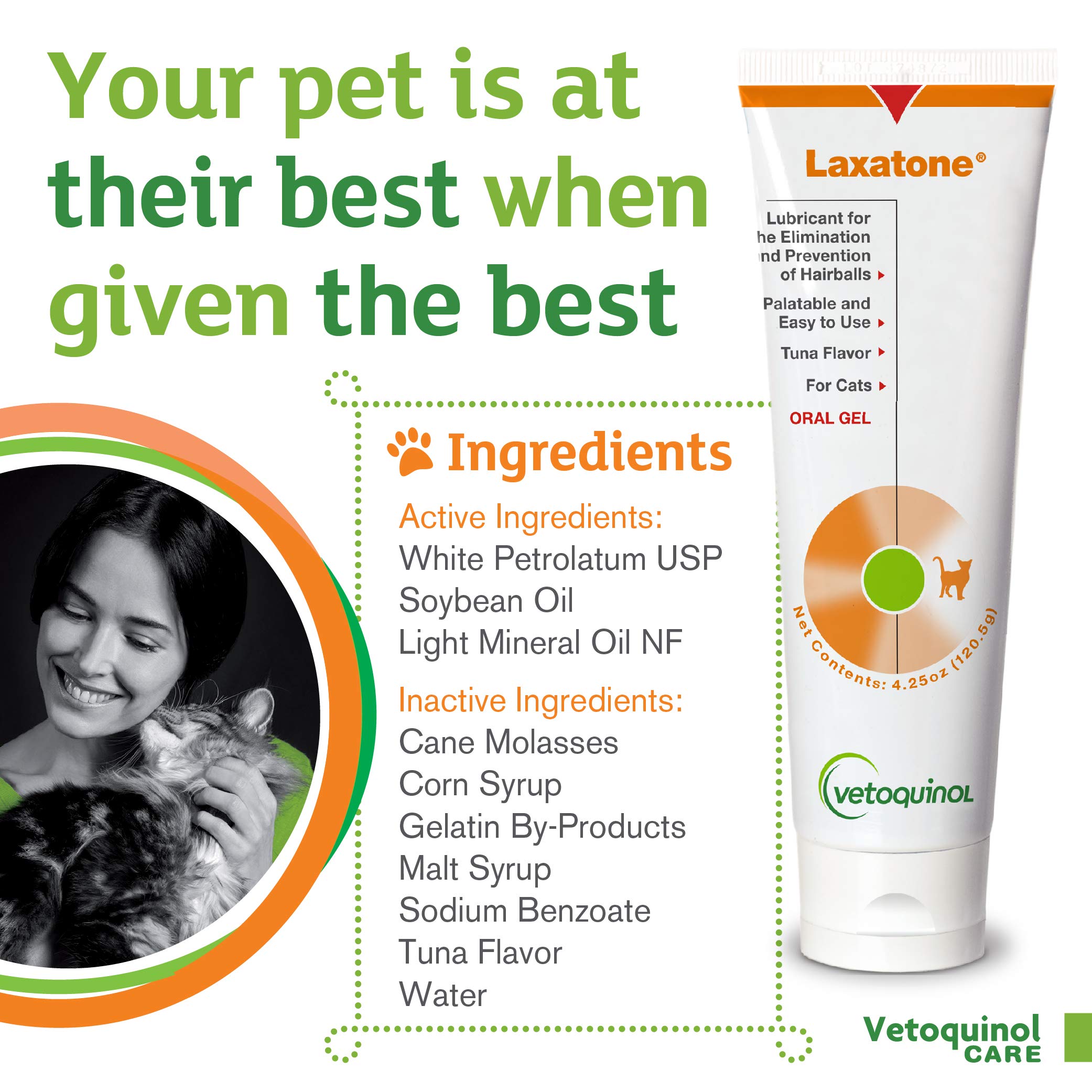 Vetoquinol Laxatone on a cat's nose for daily hairball lubrication