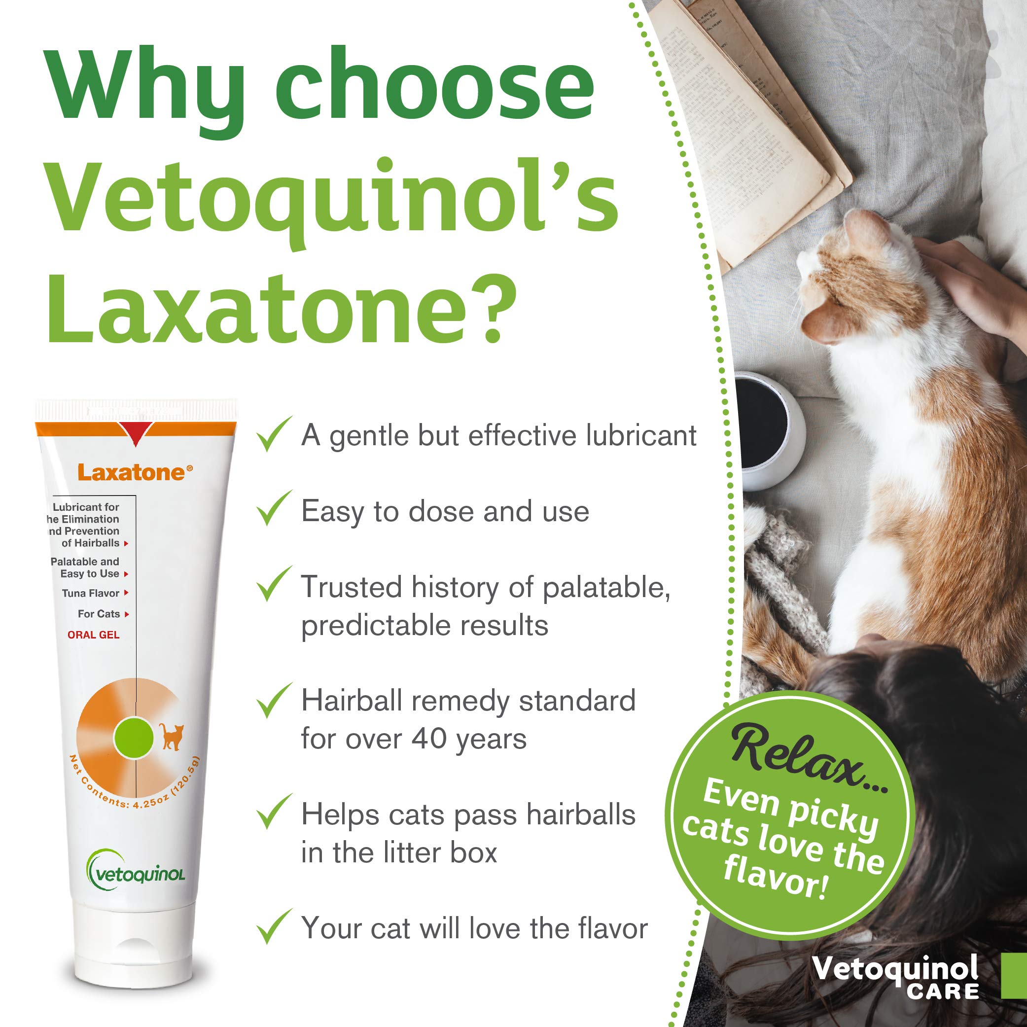 Vetoquinol Laxatone gel coats swallowed hair to aid passage