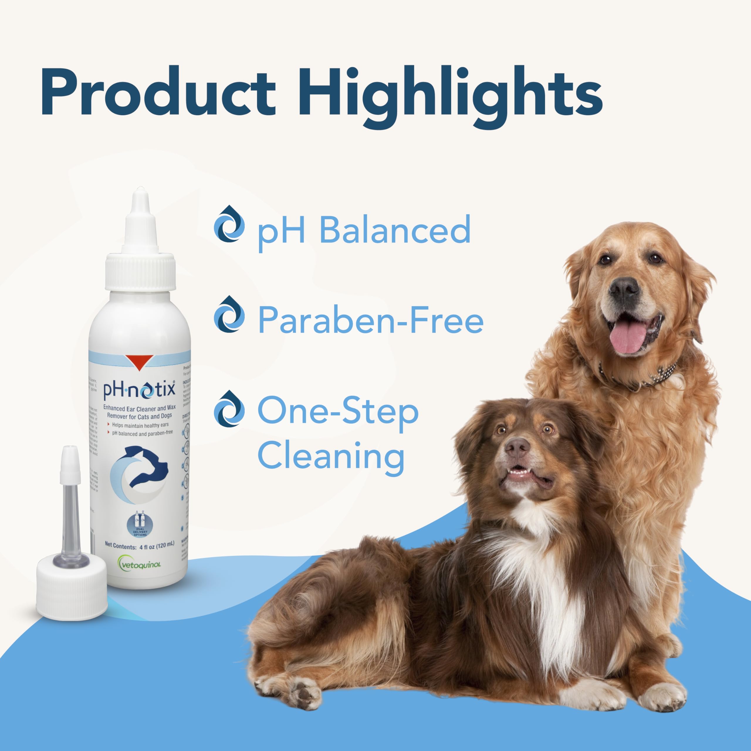 Vetoquinol pH•notix applying ear cleaner for ear care routine