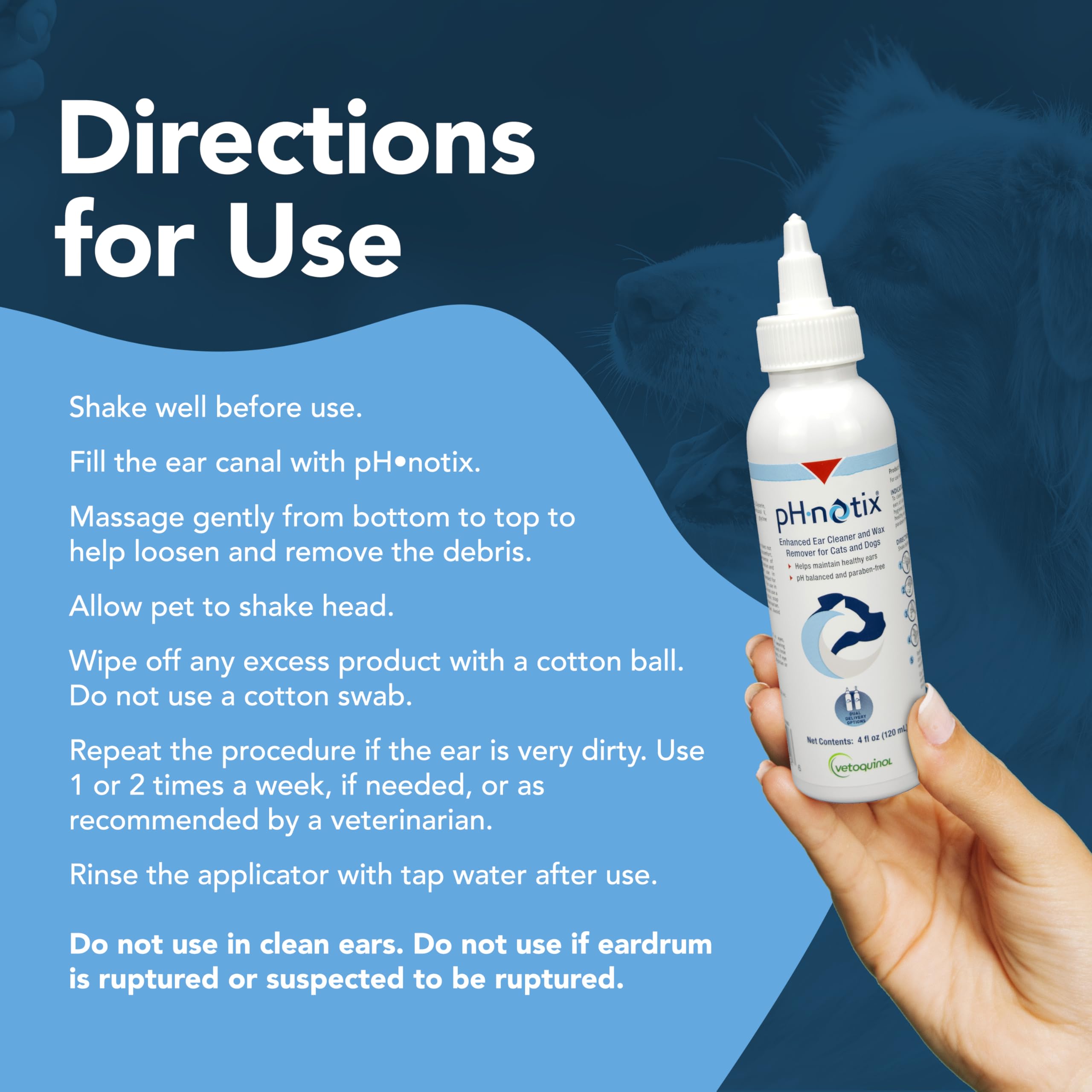 Vetoquinol pH•notix ear canal demo showing cleansing action