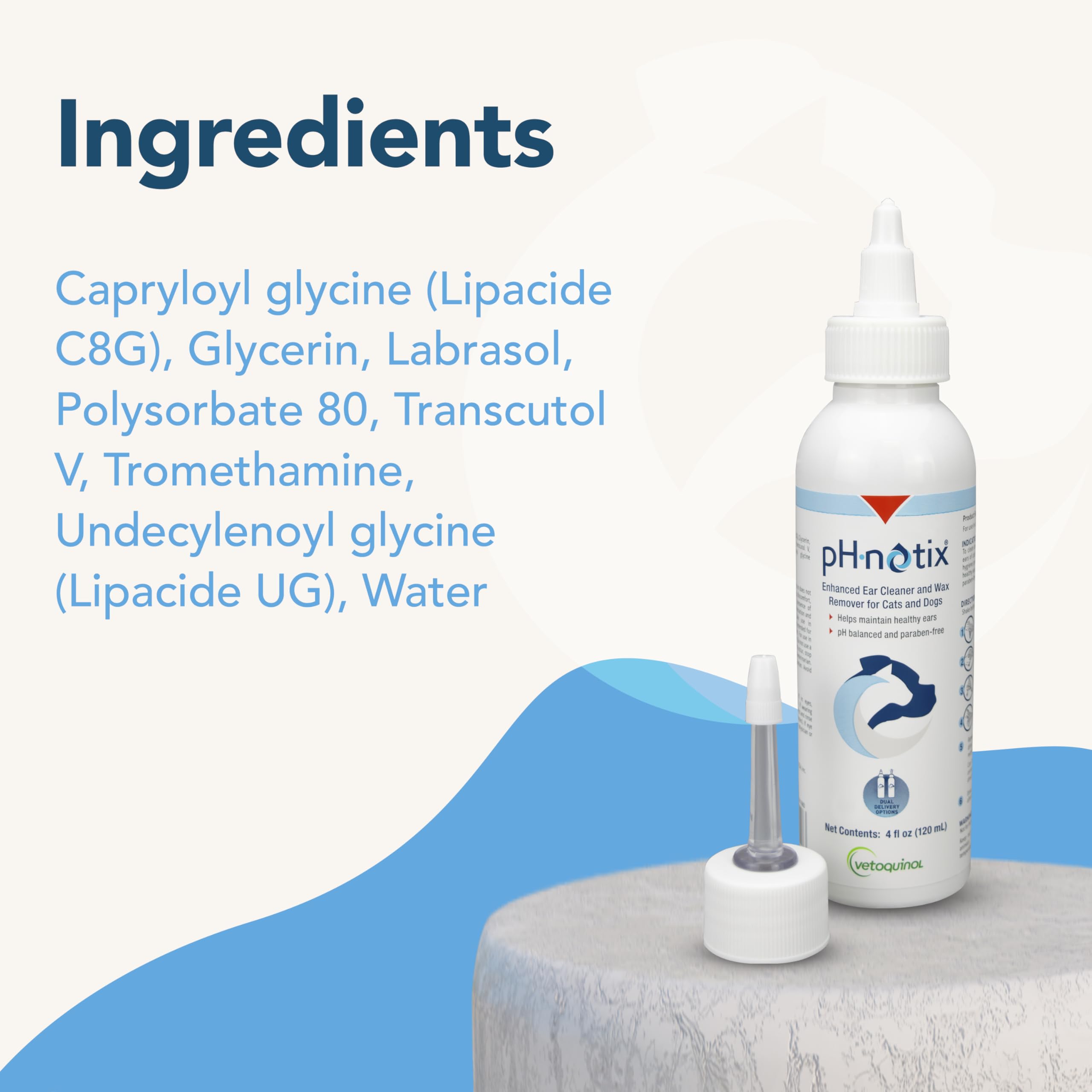 Vetoquinol pH•notix gentle formula label on bottle