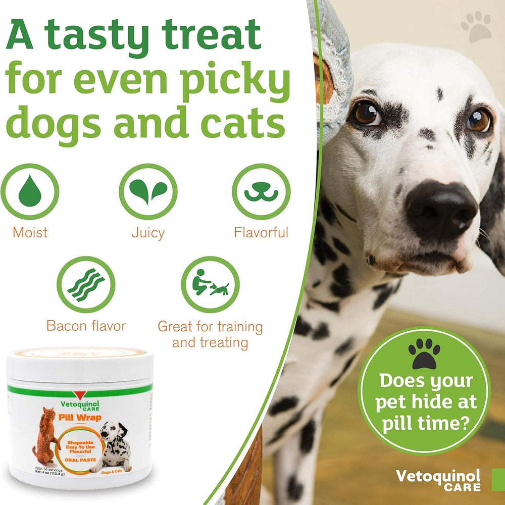 Vetoquinol Pill Wrap cat-training-treat image highlights smooth pill-time masking.