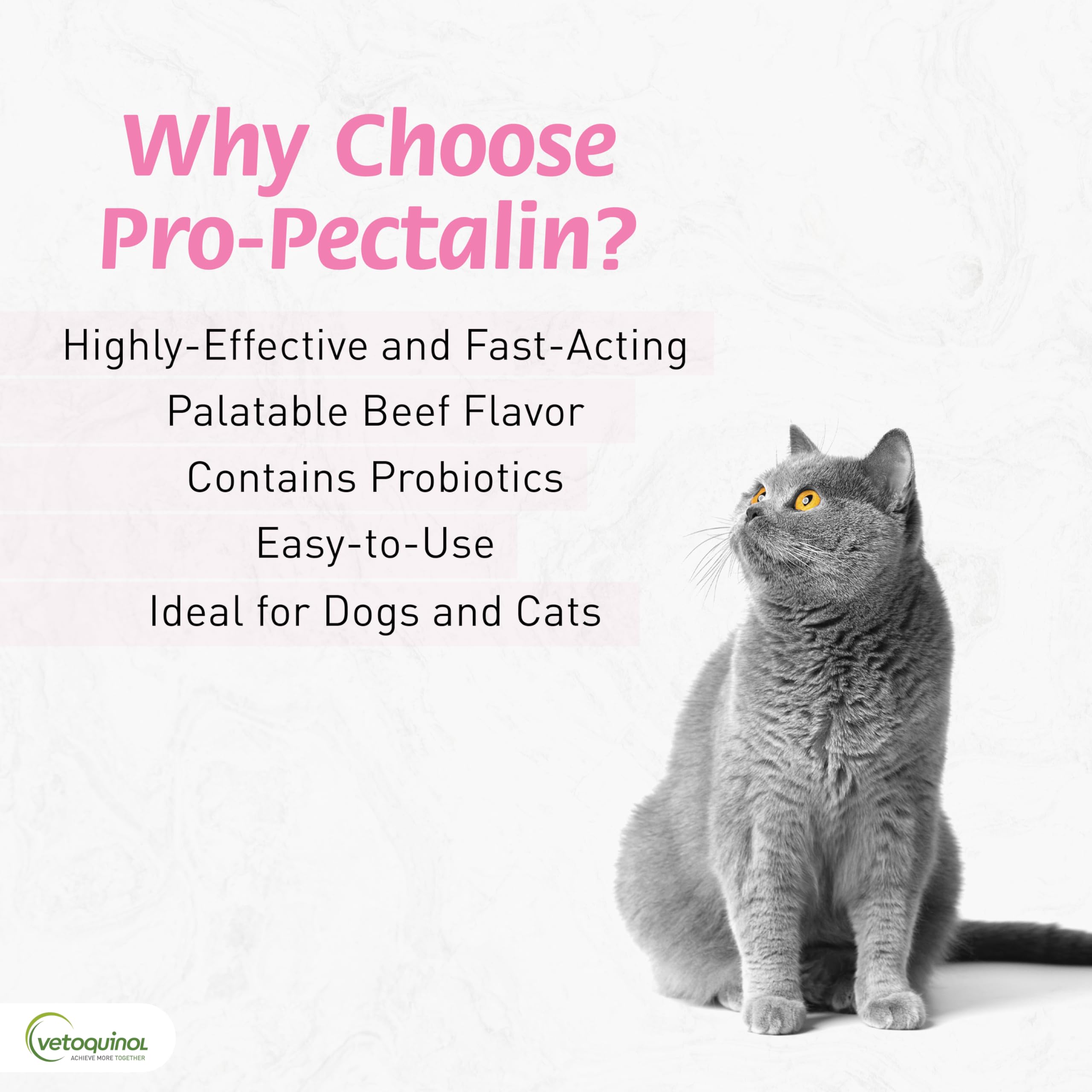 Vetoquinol Pro-Pectalin bottle shows easy dosing for pets.